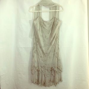 Parisline Spaghetti Strap Dress Size L Gray
